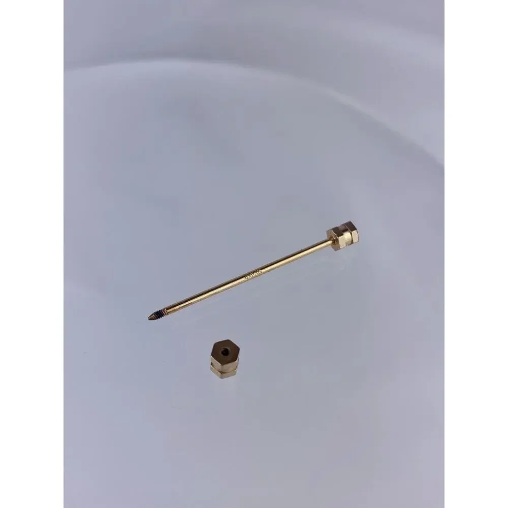 Hexagon Barrel Ends Gold Tone Tie Collar Bar Formal Simple Japan Vintage O1